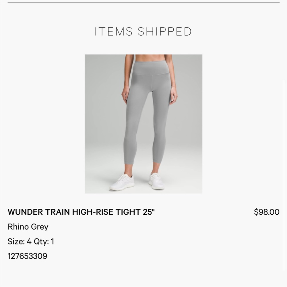Lululemon wunder under train in rhino grey